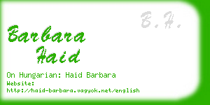 barbara haid business card
